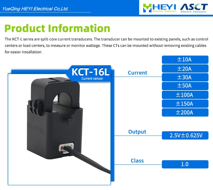 Kct-L DC Hall Effect Current Sensor 50A with Wire