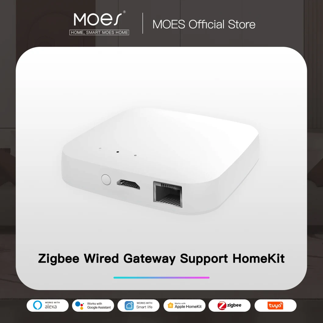 Homekit Apple Wired Zigbee Hub Gateway Siri Voice Control for Homekit Smart Switch LED Blinds Door Lock Camera Plug Bulb