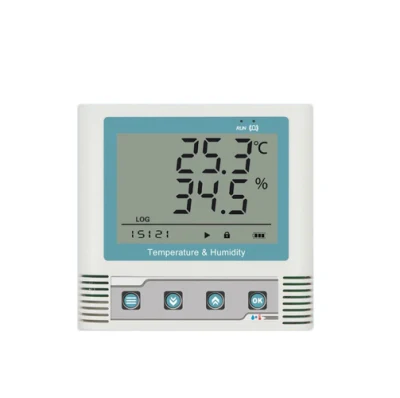 Registratore dati wireless di umidità della temperatura, telecomando, ampio monitor LCD, archiviazione dati cloud, WiFi ricaricabile Wbb12912